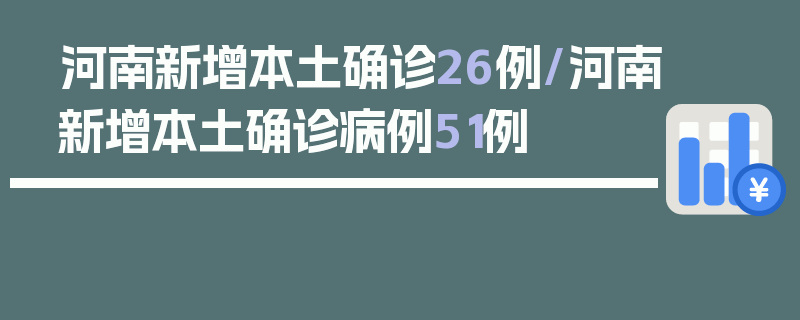 河南新增本土确诊26例/河南新增本土确诊病例51例