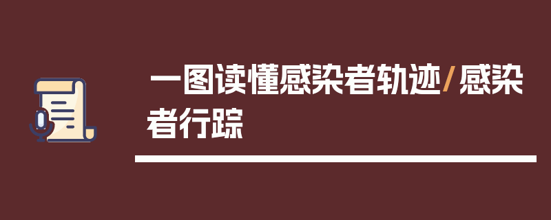 一图读懂感染者轨迹/感染者行踪
