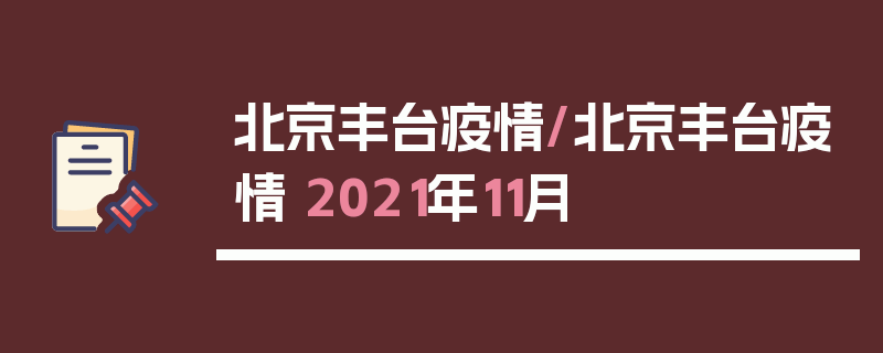 北京丰台疫情/北京丰台疫情 2021年11月