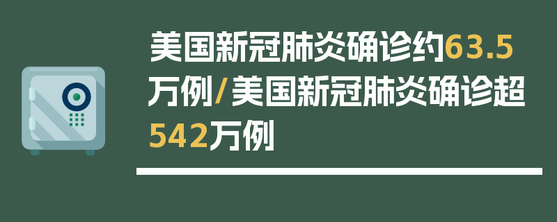 美国新冠肺炎确诊约63.5万例/美国新冠肺炎确诊超542万例