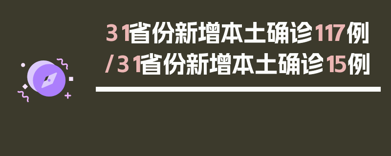 31省份新增本土确诊117例/31省份新增本土确诊15例