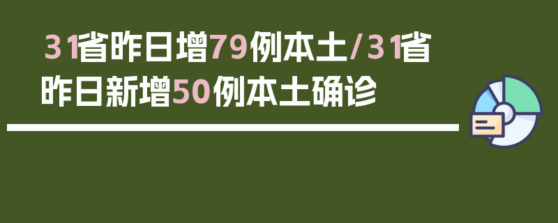 31省昨日增79例本土/31省昨日新增50例本土确诊