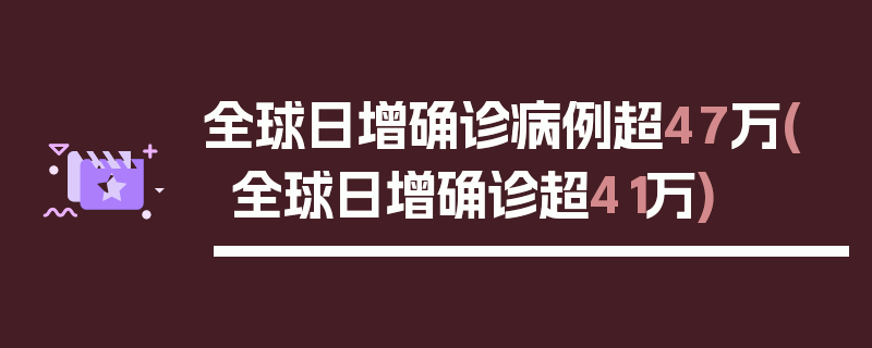 全球日增确诊病例超47万(全球日增确诊超41万)