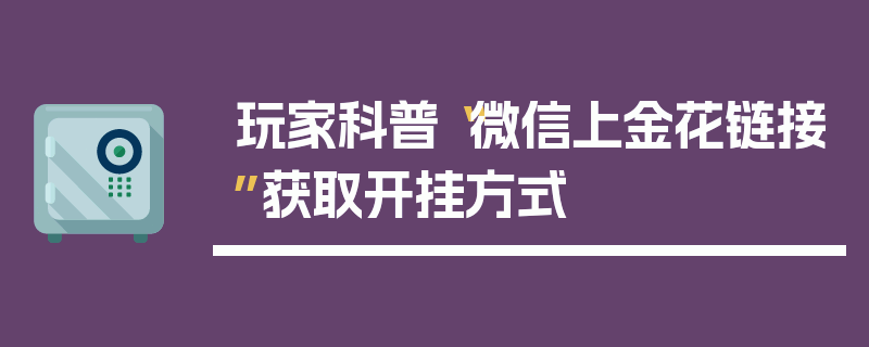 玩家科普“微信上金花链接”获取开挂方式