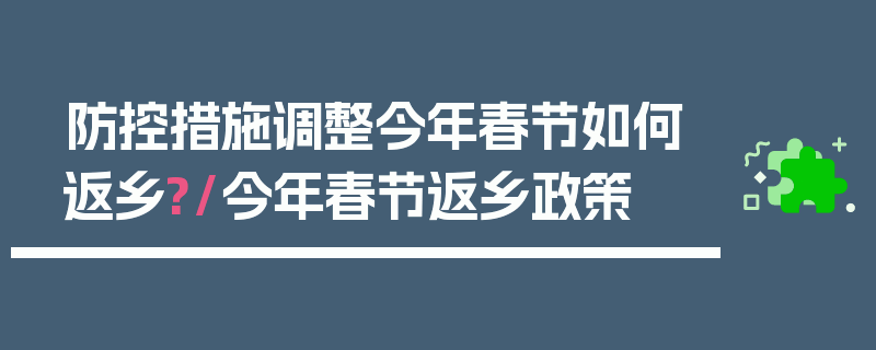 防控措施调整今年春节如何返乡?/今年春节返乡政策