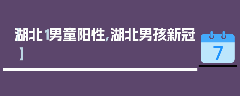 【湖北1男童阳性,湖北男孩新冠】