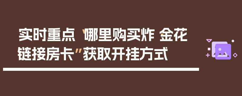实时重点“哪里购买炸·金花链接房卡”获取开挂方式