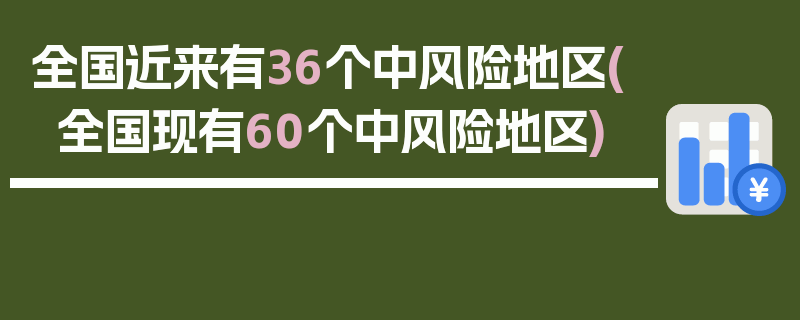 全国近来有36个中风险地区(全国现有60个中风险地区)