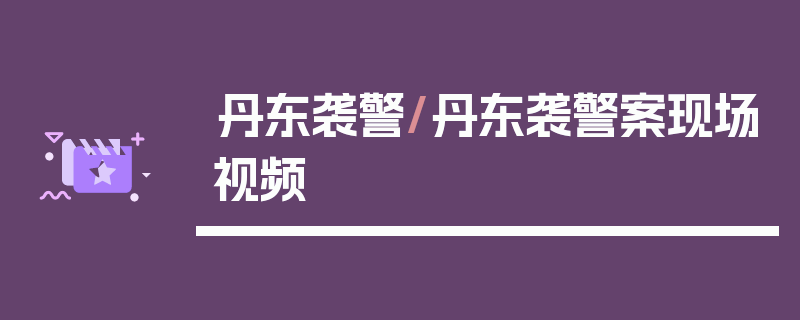 丹东袭警/丹东袭警案现场视频