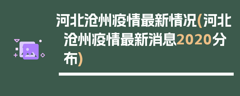 河北沧州疫情最新情况(河北沧州疫情最新消息2020分布)