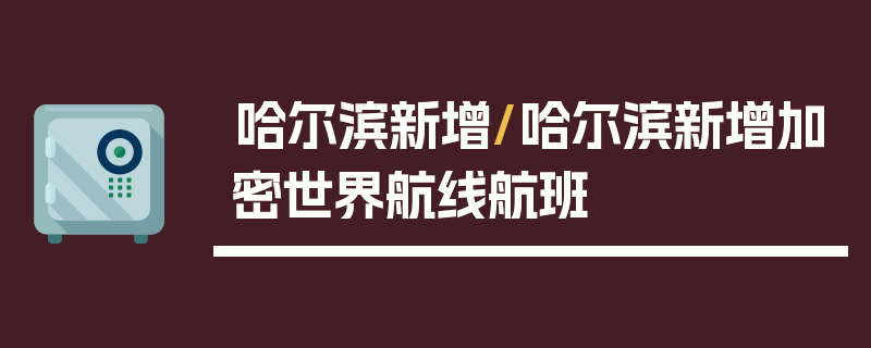 哈尔滨新增/哈尔滨新增加密世界航线航班
