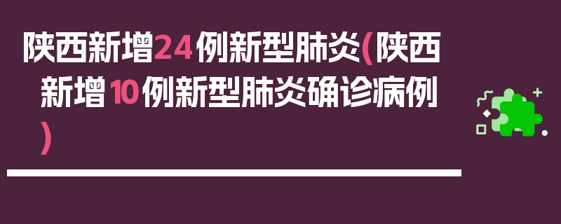 陕西新增24例新型肺炎(陕西新增10例新型肺炎确诊病例)